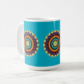 Blumen-Sonne-Mandala-Tasse Kaffeetasse (Vorderseite Links)