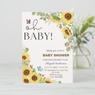 Blumen-Sonnen-Blumen-Mädchen-Baby-Party-Einladunge Einladung