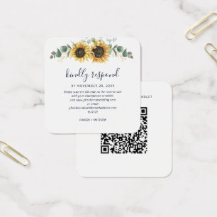 Blumen-Sonnenblume QR-Code Hochzeitswebsite RSVP