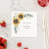 Blumen-Sonnenblumen-Eukalyptus-Hochzeitspapier Serviette (Beispiel)