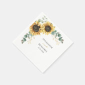 Blumen-Sonnenblumen-Eukalyptus-Hochzeitspapier Serviette (Ecke)