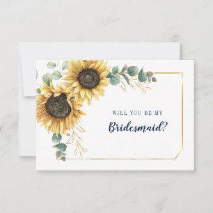 Blumen-Sonnenblumen-Eukalyptus-Sei-meine-Brautjung Einladung