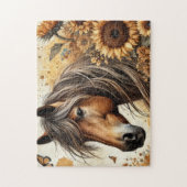 Blumen-Sonnenblumen-Pferd Puzzle (Vertikal)