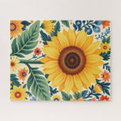Blumen-Sonnenblumen-Volkskunst-Puzzle Puzzle (Horizontal)