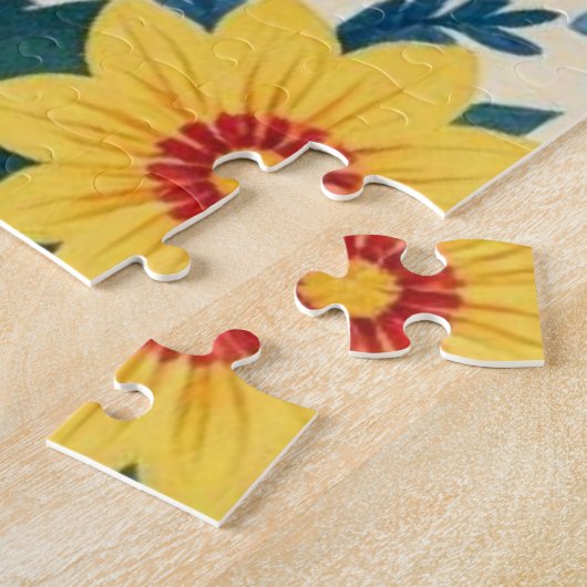 Blumen-Sonnenblumen-Volkskunst-Puzzle Puzzle (Seite)