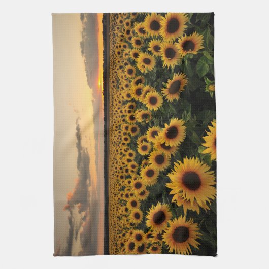 Blumen | Sonnenblumenfeld Geschirrtuch (Vertikal)