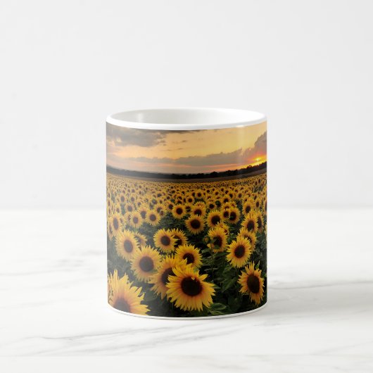 Blumen | Sonnenblumenfeld Kaffeetasse (Mittel)