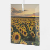 Blumen | Sonnenblumenfeld Ornament Aus Glas (Vorderseite links)