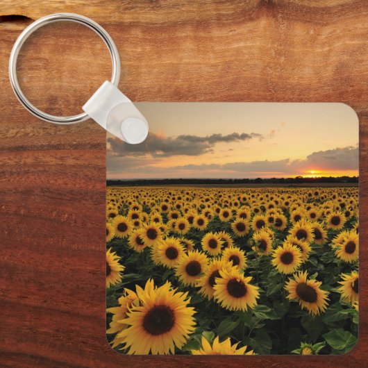 Blumen | Sonnenblumenfeld Schlüsselanhänger (Vorderseite)