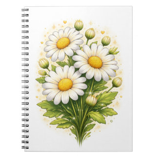 Blumen-Spiralblock mit Gänseblümchen Notizblock