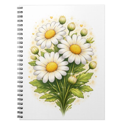Blumen-Spiralblock mit Gänseblümchen Notizblock (Vorderseite)