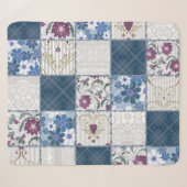 Blumen-Spitze: Nahtloser Patchwork-Hintergrund. Sherpadecke (Vorderseite (Horizontal))