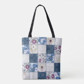 Blumen-Spitze: Nahtloser Patchwork-Hintergrund. Tasche (Rückseite)