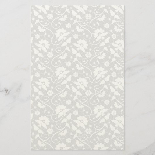 Blumen-Spitzenmuster Briefpapier (Vorderseite)