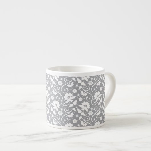 Blumen-Spitzenmuster Espressotasse (Vorderseite Rechts)