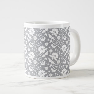 Blumen-Spitzenmuster Jumbo-Tasse