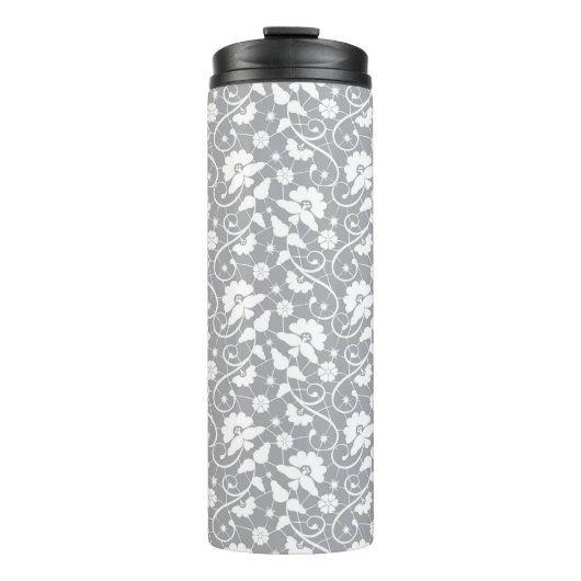 Blumen-Spitzenmuster Thermosbecher (Vorderseite)