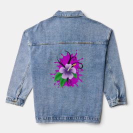 Blumen-Splash-Denimjacke Jeansjacke