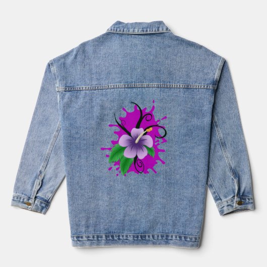 Blumen-Splash-Denimjacke Jeansjacke (Rückseite)