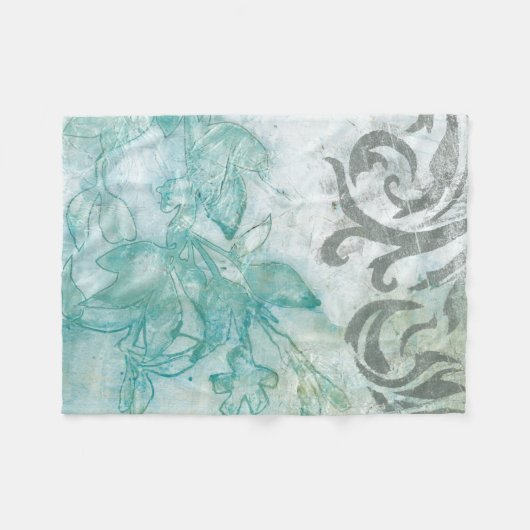 Blumen-Spray II Fleecedecke (Vorderseite (Horizontal))