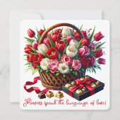 Blumen sprechen - Valentinstagskarte Dankeskarte (Vorderseite)