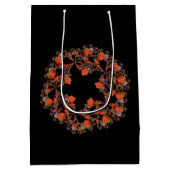 Blumen Star Fraktal rot lila Mittlere Geschenktüte (Rückseite)