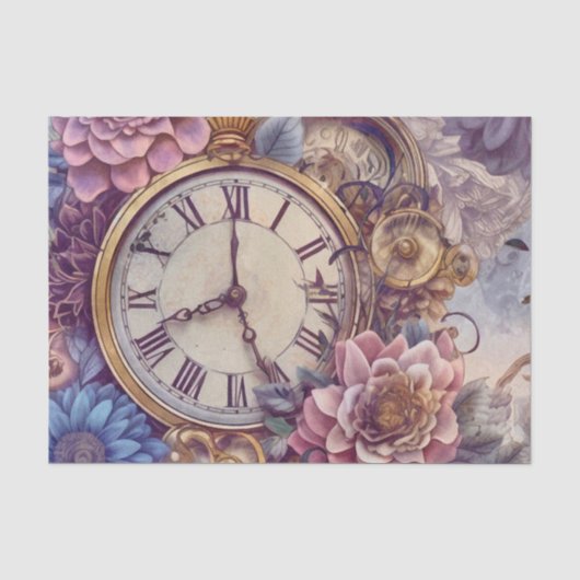 Blumen Steampunk Seidenpapier (Vorderseite)