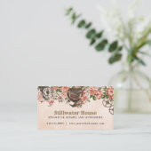 Blumen-Steampunk Visitenkarte (Stehend Vorderseite)