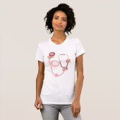 Blumen-Stethoskop für Krankenschwestern T-Shirt (Vorne ganz)