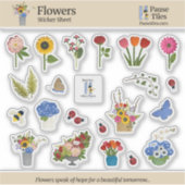 Blumen-Stickerbogen Aufkleber (Vorderseite)
