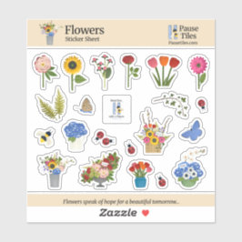 Blumen-Stickerbogen Aufkleber