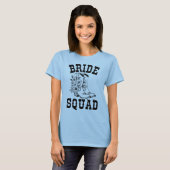 Blumen-Stiefel Braut-Squad T-Shirt (Vorne ganz)