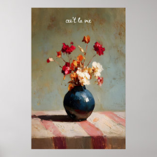 Blumen-Stillleben-Kunstprint Malerisches Gefäß Poster