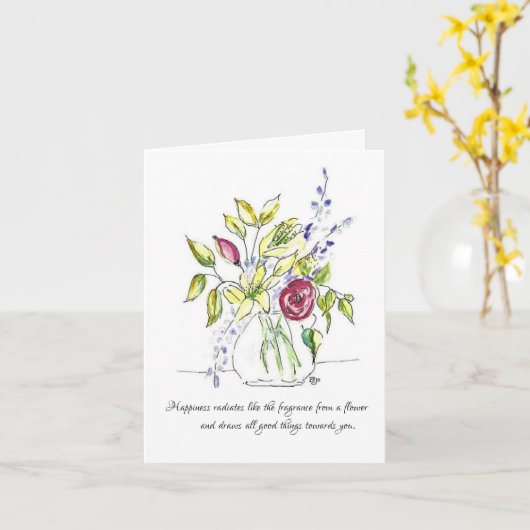 Blumen strahlen Glück Karte aus (Gelbe Blume)