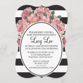Blumen & Streifen Bridal oder Babydusche einladen Einladung