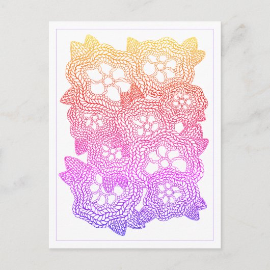 BLUMEN STRICKEN Postkarte (Vorderseite)