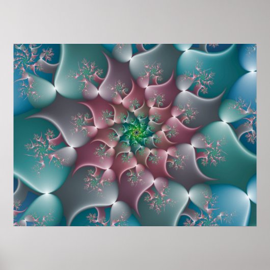 Blumen-Strudel-Fraktal Poster (Vorne)