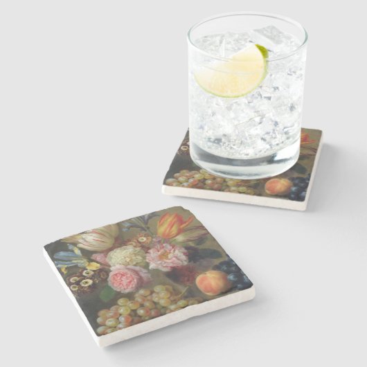 Blumen-Studie Steinuntersetzer (Seitenansicht)