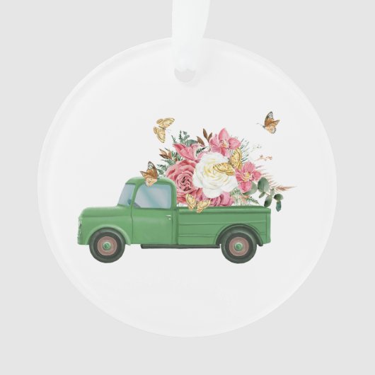 Blumen-Sublimationsdesigns Ornament (Vorderseite)