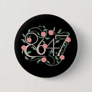 Blumen Subtil Anti Trump 8647 86 47 Boho Button