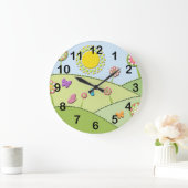 Blumen, Sun und Schmetterlings-Uhr Große Wanduhr (Zuhause)