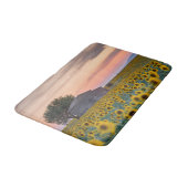 Blumen | Sunflower Field Provence, Frankreich Badematte (Schrägansicht)