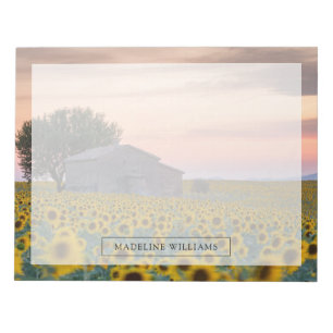 Blumen Sunflower Field Provence, Frankreich Notizblock