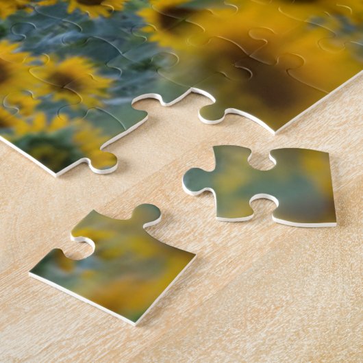 Blumen | Sunflower Field Provence, Frankreich Puzzle (Seite)