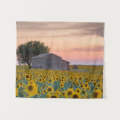 Blumen | Sunflower Field Provence, Frankreich Wandteppich (Vorderseite (Horizontal))