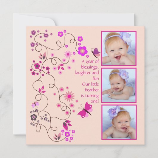 Blumen-Tanz - Foto-Einladung Einladung (Vorderseite)