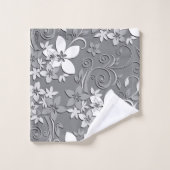 Blumen Tapete 2 Badhandtuch Set (Waschlappen)