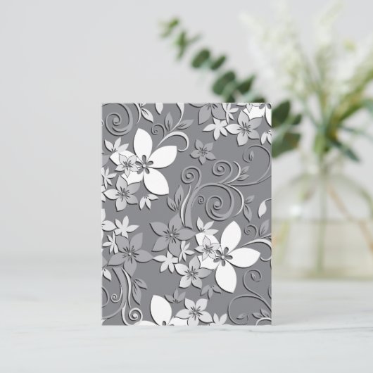 Blumen Tapete 2 Postkarte (Stehend Vorderseite)