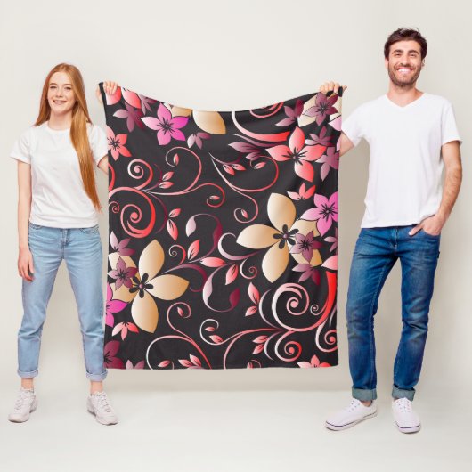 Blumen Tapete 7 Fleecedecke (Beispiel)