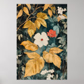 Blumen Tapete, Botanischer Blumenmuster Poster (Vorne)
